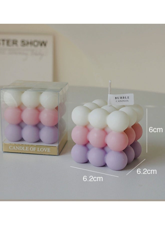 شموع موراندي المعطرة بألوان الباستيل ثلاثية الطبقات - أبيض/وردي موراندي/بنفسجي، برائحة اللافندر والفانيليا، شموع علاجية من شمع الصويا الطبيعي للاسترخاء المنزلي، وديكور غرفة النوم، وهدية لها - Image 1